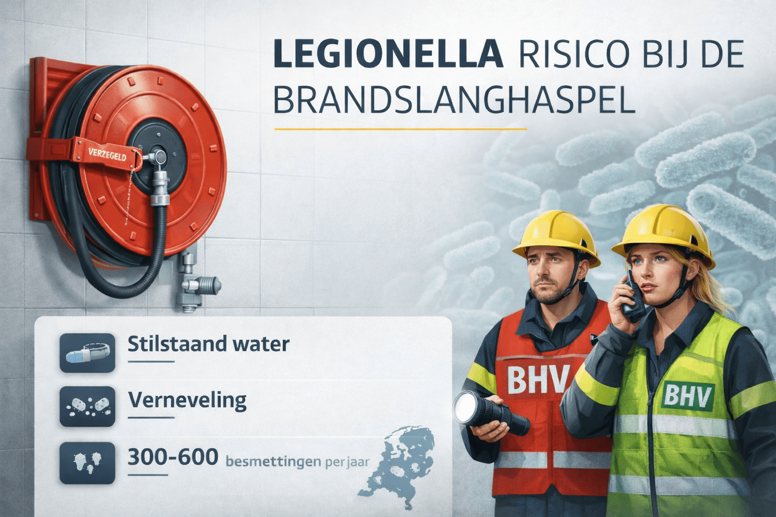 Legionella risico in de brandslanghaspel